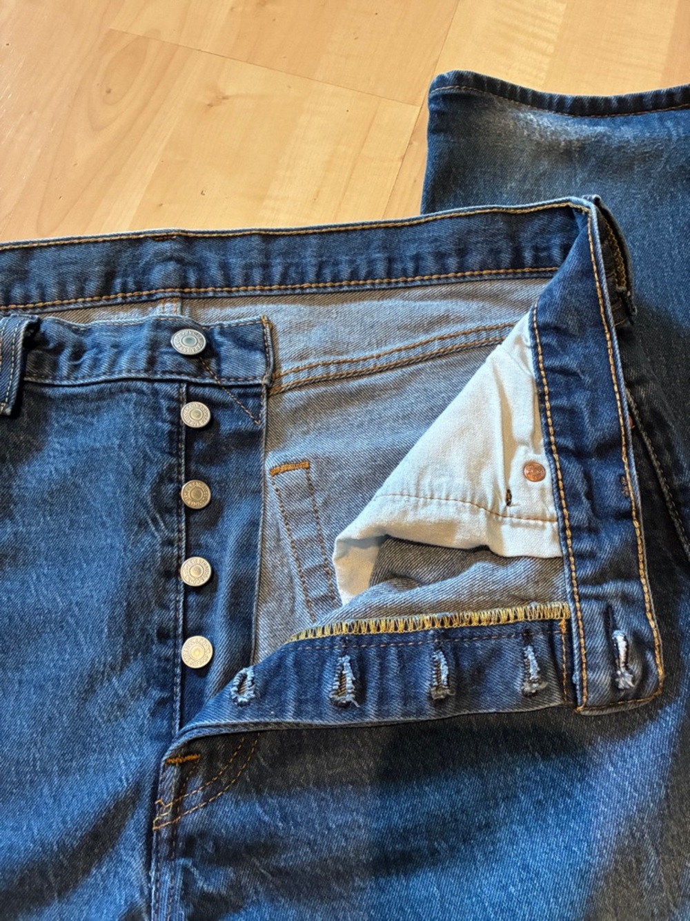 Classic Dark Blue Men's Jeans - Picture 4 of 12